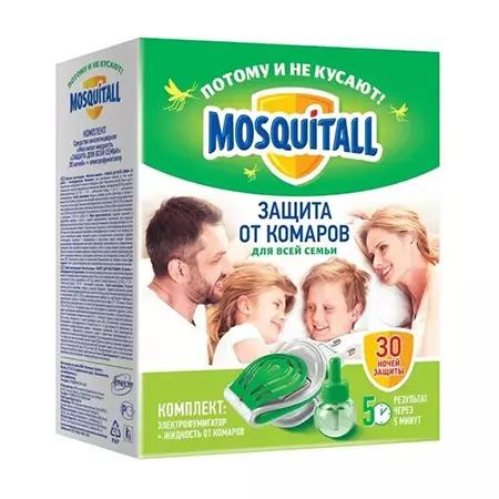Ср от комаров фумигатор MOSQUITALL+жидкость 30 мл 30 ночей Защита для всей семьи 0803