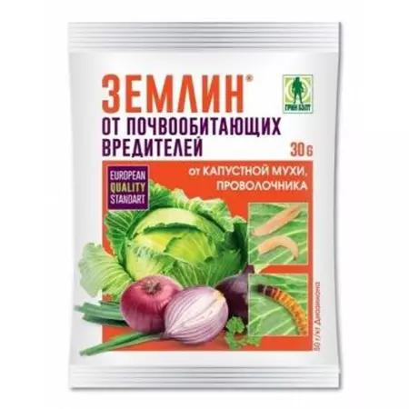 Средство от насекомых-вредителей ЗЕМЛИН 30г порошок пакет от проволочника, капуст.муха 01-573