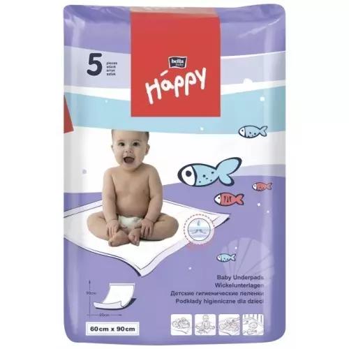 Пеленки одноразов БЕЛЛА Baby happy 60*90 5шт BB-091-MMMM-003