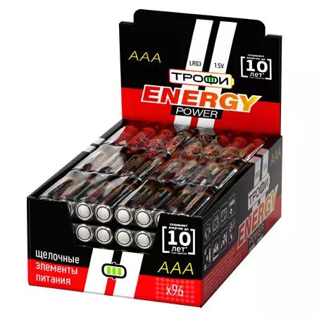 Батарейка мизинчиковая ТРОФИ Energy Power алкалиновая (AAA/LR03-1,5V) сп=96шт/цена за шт