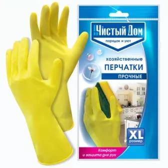 Перчатки хозяйственные ЧИСТЫЙ ДОМ р XL сп=12шт/спайками 06-895