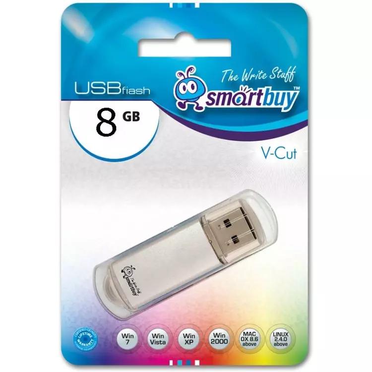 Флешка USB Smartbuy 8GB V-Cut Silver