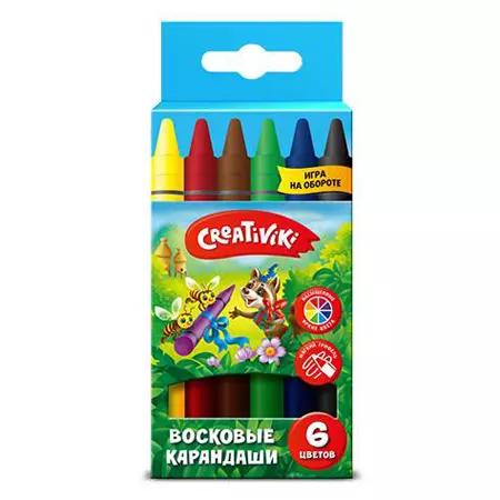 Карандаши воск 06цв Creativiki КВ06КР 168908 сп=12шт