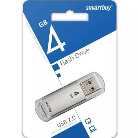 Флешка USB Smartbuy 4GB V-Cut Silver SB4GBVC-B