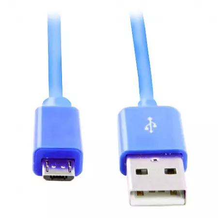 Кабель USB Smartbuy Micro USB плоский 1.2м голубой iK-12с blue ш.к 0268