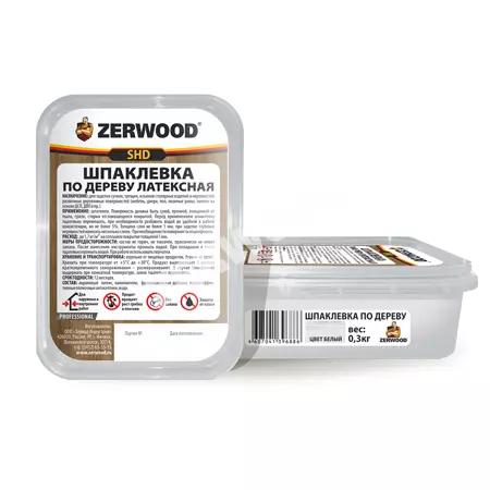 Шпаклевка по дереву 0,3кг белая банка ZERWOOD SHD