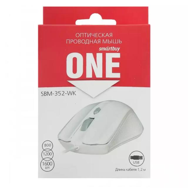 Мышь проводная Smartbuy One 352 белая