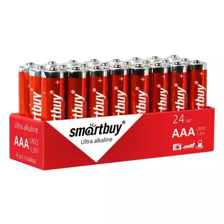 Батарейка мизинчиковая SMARTBUY алкалиновая (AAA/LR03-1,5V) сп=24шт/цена за шт