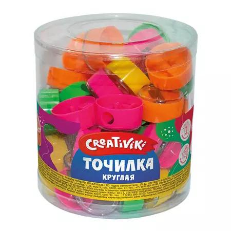 Точилка пластик Creativiki Круглая с/конт 203714 ТКРУКР ш.к 1032 сп=48шт