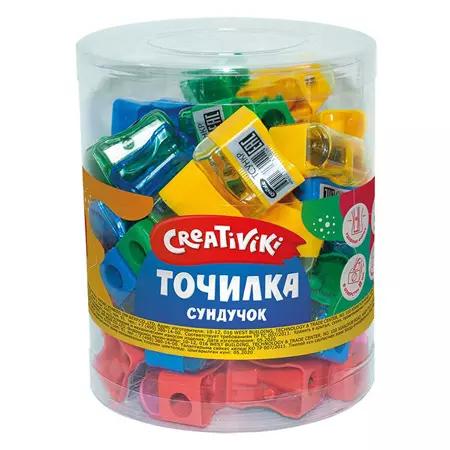 Точилка пластик Creativiki Сундучок с/конт 203712 ТСУНКР ш.к 1018/1014 сп=48шт