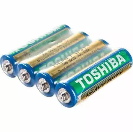 Батарейка пальчиковая TOSHIBA солевая (AA/R6-1,5V) сп=4шт/цена за шт