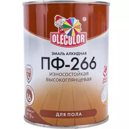 Эмаль светлый орех 0,9кг ПФ-266 OLECOLOR для пола сп=14шт