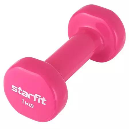 Гантель 1кг виниловая STARFIT розовая DB-101 7632/8053