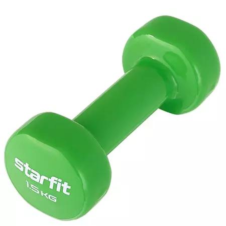 Гантель 1,5кг виниловая STARFIT зеленая DB-101 7649