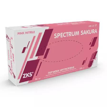 Перчатки нитрил ZKS Spectrum Sakura р S розовые 3814 100шт