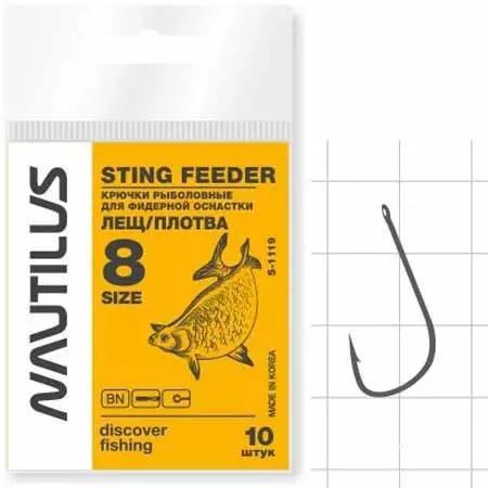 Крючок NAUTILUS Sting Feeder S-1119BN №8 Лещ/плотва сп=10шт цена за СПАЙКУ ш.к.9024