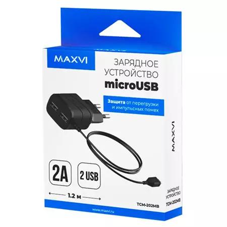 Зарядное устройство Maxvi TCM-202МB Type-C 2xUSB-A сетевое ш.к.0363