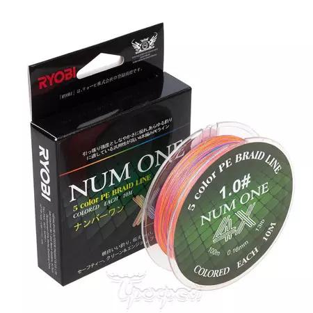 Шнур NUM ONE PE4X-100M 0.8/0.148мм Multi Colour Ryobi ш.к.8958