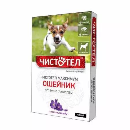 Ошейник от блох клещей для собак ЧИСТОТЕЛ МАКСИМУМ С-608 черный ш.к.4825