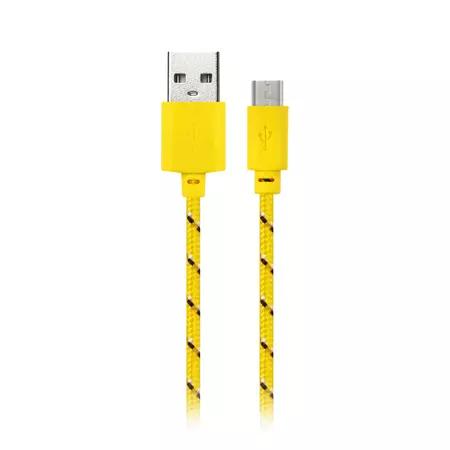 Кабель USB Smartbuy Micro USB 1м нейлон желтый